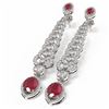 Image 3 : 9.18 ctw Ruby & Diamond Earrings 18K White Gold