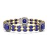Image 1 : 21.83 ctw Sapphire & Diamond Bracelet 14K Yellow Gold