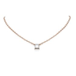 2.01 ctw Princess Diamond Necklace 18K Rose Gold