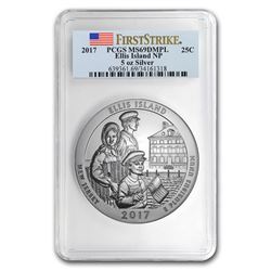 2017 5 oz Silver ATB Ellis Island MS-69 DMPL PCGS (FS)