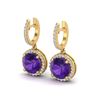 Image 1 : 4 ctw Amethyst & Micro Pave VS/SI Diamond Designer 18k Yellow Gold