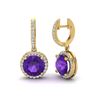 Image 2 : 4 ctw Amethyst & Micro Pave VS/SI Diamond Designer 18k Yellow Gold