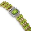 Image 3 : 26.14 ctw Peridot & Diamond Bracelet 14K Yellow Gold