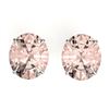 Image 1 : 18 ctw Morganite Designer Solitaire Stud Earrings 18k White Gold