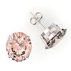 Image 2 : 18 ctw Morganite Designer Solitaire Stud Earrings 18k White Gold