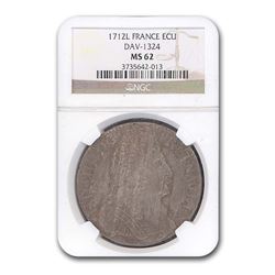 1712-L France ECU Louis XIV MS-62 NGC