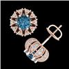 Image 3 : 2.01 ctw Fancy Intense Blue Diamond Art Deco Earrings 18k Rose Gold