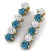 Image 1 : 6 ctw Certified SI/I Intense Blue Diamond Earrings 18K Yellow Gold