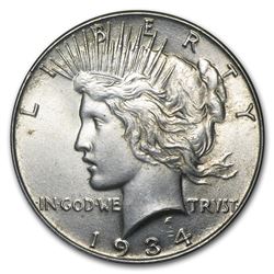 1934 Peace Dollar AU