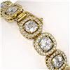 Image 3 : 14.41 ctw Cushion Cut Diamond Micro Pave Bracelet 18K Yellow Gold