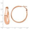 Image 2 : 14k Rose Gold Wavy Omega Back Hoop Earrings - 5x34 mm