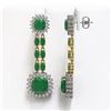 Image 2 : 19.88 ctw Emerald & Diamond Earrings 14K Yellow Gold