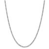 Image 1 : 14k 2.5 mm White Gold Semi-Solid Figaro Chain Necklace - 20 in.