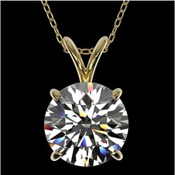 2 ctw Certified Quality Diamond Solitaire Necklace 10k Yellow Gold