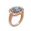 Image 1 : 4.04 ctw Blue Topaz & Diamond Ring 18K Rose Gold
