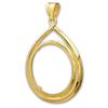 Image 1 : 14K Gold Prong Tear Drop Coin Bezel - 32.7 mm