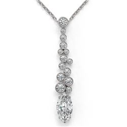 1.2 ctw Marquise Cut Diamond Designer Necklace 18K White Gold