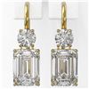 Image 2 : 2.5 ctw Emerald Cut Diamond Designer Earrings 18K Yellow Gold