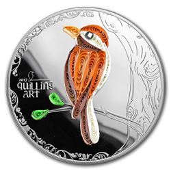 2017 Cook Islands Silver Quilling Art (Bird)