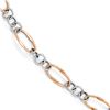 Image 1 : 14k Rose & White Gold Two-Tone Polished Link Bracelet