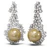 Image 2 : 3.26 ctw Diamond & Pearl Earrings 18K White Gold
