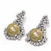Image 3 : 3.26 ctw Diamond & Pearl Earrings 18K White Gold