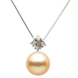 Golden South Sea Pearl and Diamond Elsa Pendant