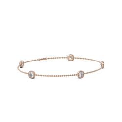 1.65 ctw Cushion cut Diamond Station Bracelet 18K Rose Gold