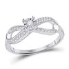 Image 1 : 10kt White Gold Round Diamond Infinity Promise Bridal Ring 1/5 Cttw