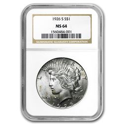 1926-S Peace Dollar MS-64 NGC