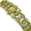 Image 3 : 15.64 ctw Peridot & Diamond Row Bracelet 10K Yellow Gold