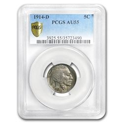 1914-D Buffalo Nickel AU-55 PCGS