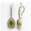 Image 2 : 9.95 ctw Tourmaline & Diamond Victorian Earrings 14K Yellow Gold