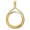 Image 2 : 14K Gold Prong Tear Drop Coin Bezel - 32 mm