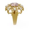 Image 2 : 5.51 ctw Morganite & Diamond Ring 18K Yellow Gold