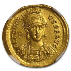 Western Rome Gold Solidus Emperor Honorius (393-423 AD) Ch AU NGC