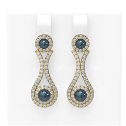 2.03 ctw Diamond & Pearl Earrings 18K Yellow Gold