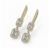 Image 1 : 2.55 ctw Emerald Cut Diamond Designer Earrings 18K Yellow Gold