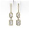 Image 2 : 2.55 ctw Emerald Cut Diamond Designer Earrings 18K Yellow Gold