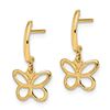 Image 2 : 14k Butterfly Dangle Post Earrings - 34 mm