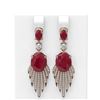 Image 1 : 10.07 ctw Ruby & Diamond Earrings 18K Rose Gold