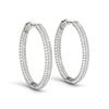 Image 2 : 1.5 ctw Diamond VS/SI 16 MM Hoop Earrings Micro Pave 14k White Gold