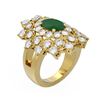 Image 1 : 6.12 ctw Emerald & Diamond Ring 18K Yellow Gold