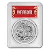 Image 1 : 2018 GB 1 oz Silver Two Dragons MS-69 PCGS (Dragon Label)