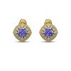 Image 1 : 5.09 ctw Tanzanite & Diamond Victorian Earrings 14K Yellow Gold