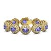 Image 1 : 50.27 ctw Tanzanite & Diamond Victorian Bracelet 14K Yellow Gold
