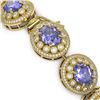 Image 3 : 50.27 ctw Tanzanite & Diamond Victorian Bracelet 14K Yellow Gold