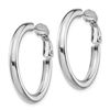 Image 2 : 14k White Gold Polished Round Hoop Earrings - 3x20 mm