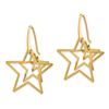 Image 2 : 14k Yellow Gold Triple Star Dangle Earrings
