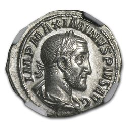 Roman Silver Denarius Maximinus I (235-238 AD) AU NGC